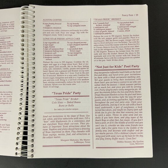 Lets Party Cookbook Beta Sigma Phi International 1996 Spiral Bound - Picture 6 of 16